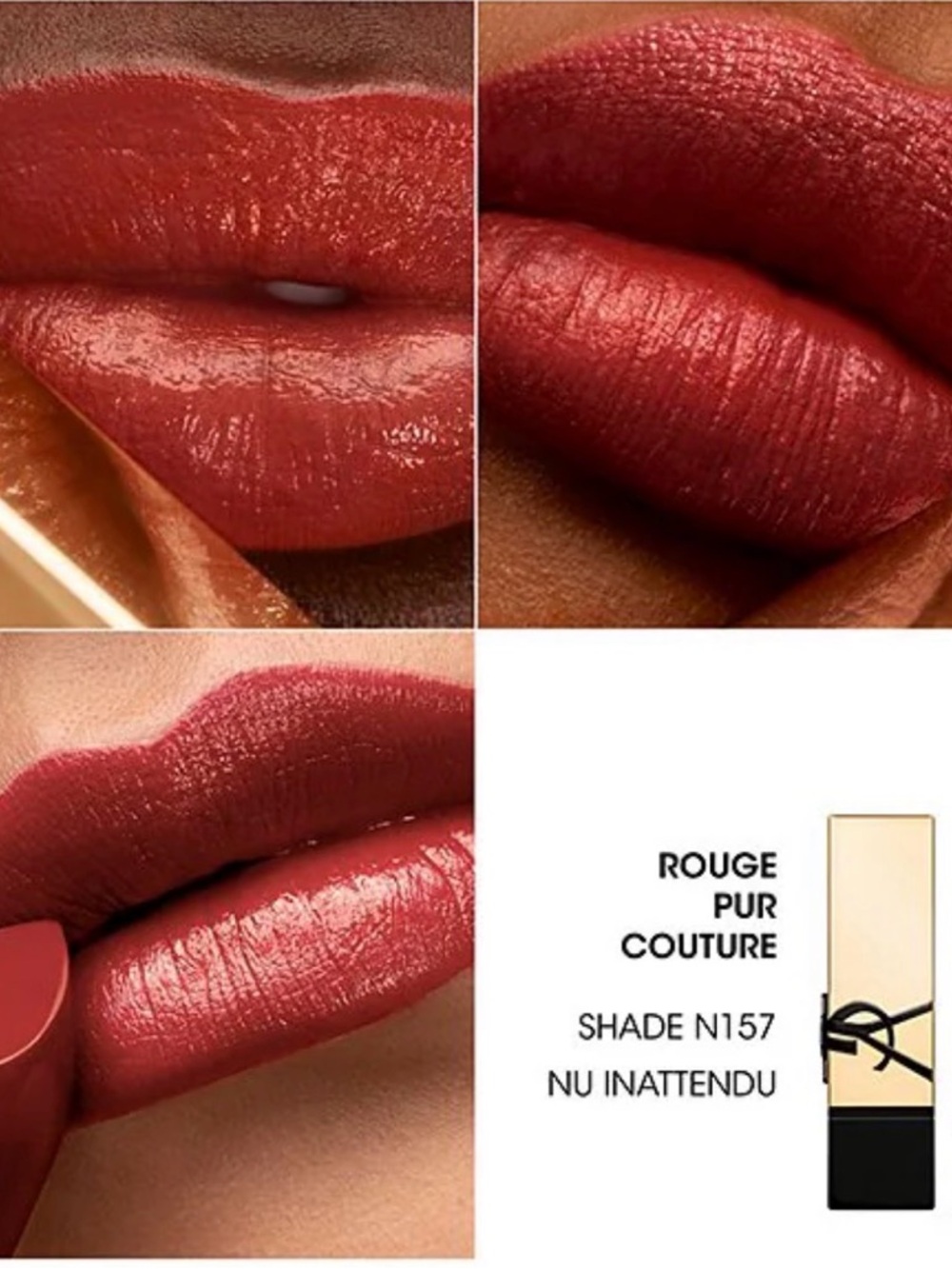 New in Box! Yves Saint Laurent Rouge Pur Couture Lipstick 157 Nu Inattendu